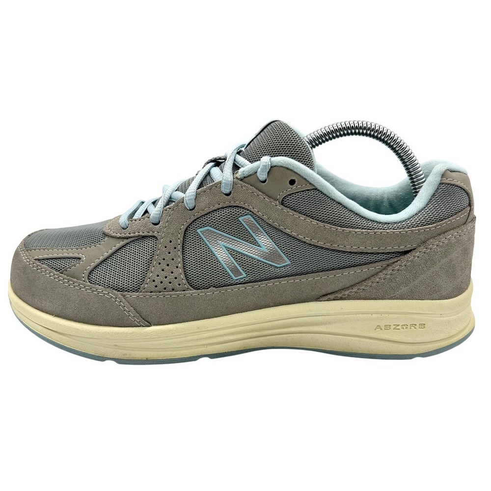 New Balance 877‎ Walking Shoes Womens 9D Gray Light Blue Sneakers Made in USA